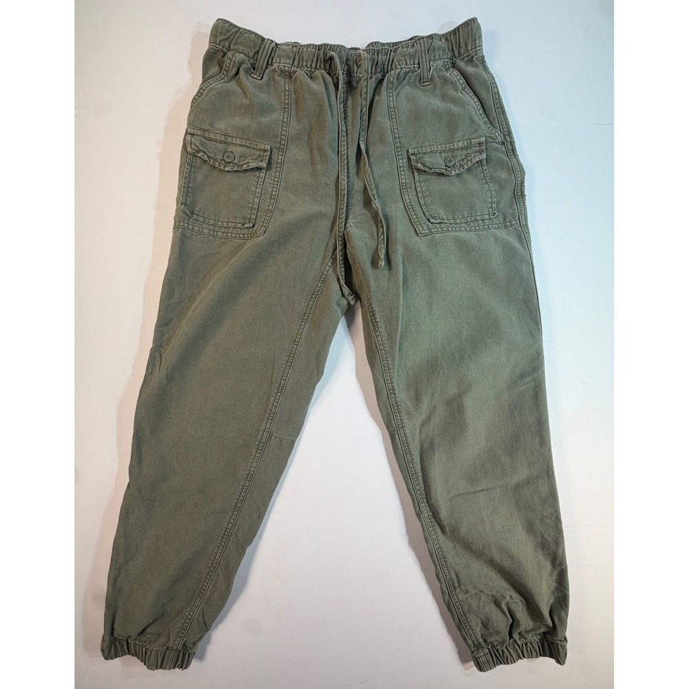 Aerie Olive Green Utility Jogger Pants Elastic Waist Cargo Pockets Medium